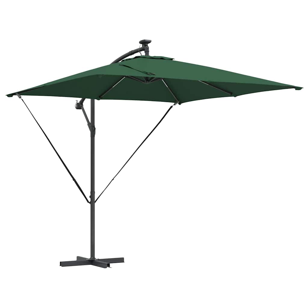 VidaXL Ombrellone a sbalzo banana verde 249 x 249 x 250 cm