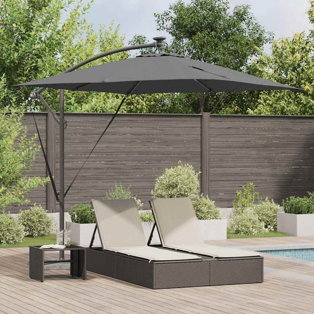 VidaXL Ombrellone a sbalzo banana antracite 249 x 249 x 250 cm