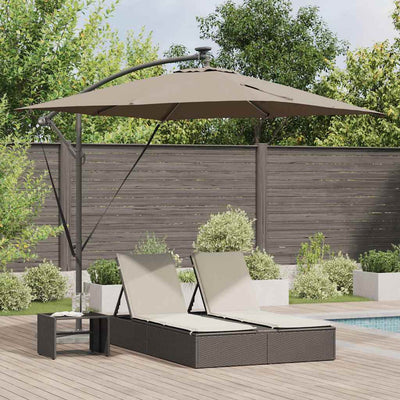 VidaXL Sombrilla cantilever banana color topo 249 x 249 x 250 cm