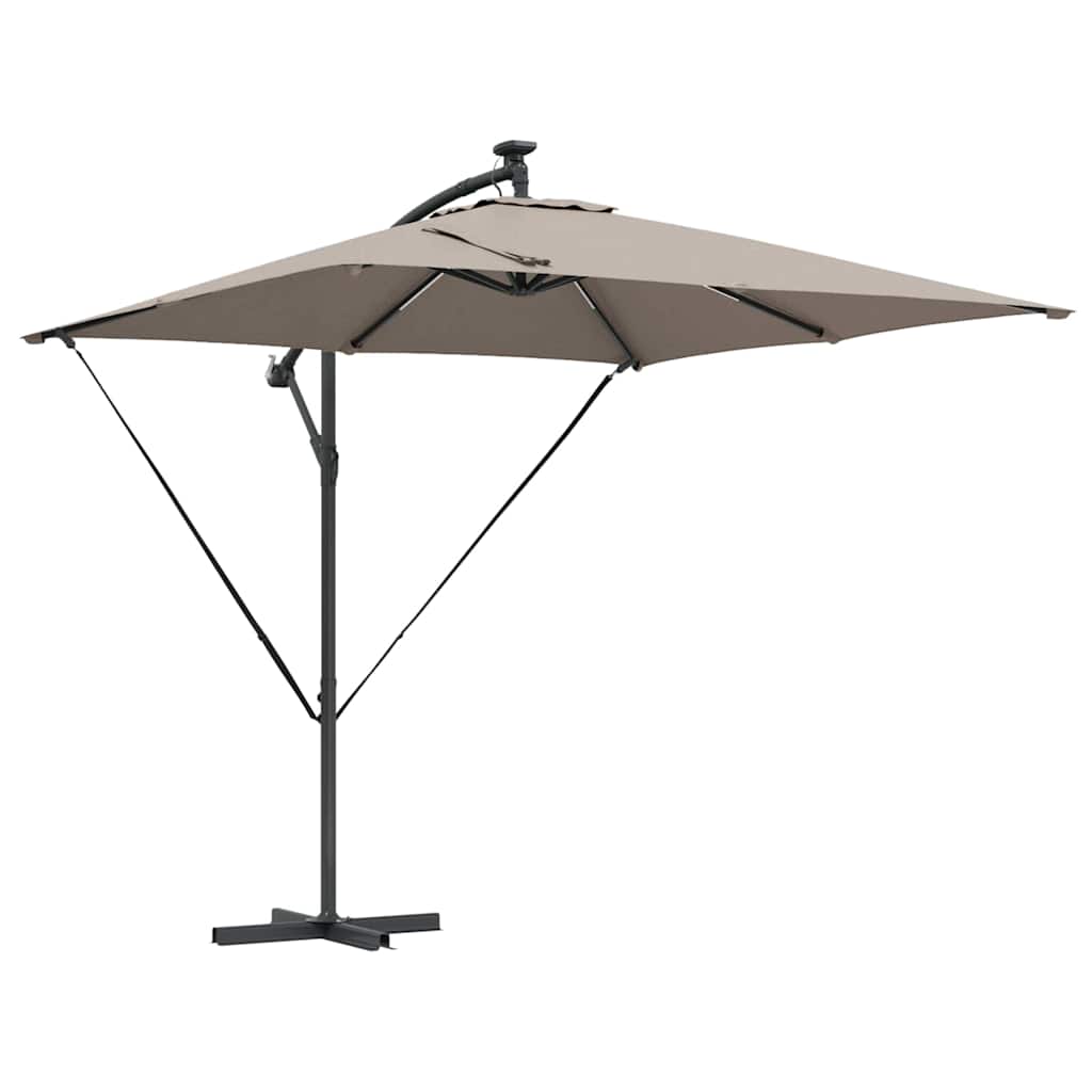 Vidaxl cantilever banana parasol taupe 249 x 249 x 250 cm