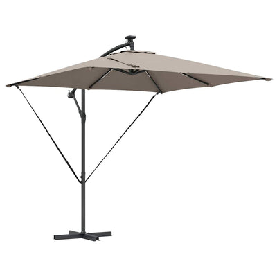 VidaXL Sombrilla cantilever banana color topo 249 x 249 x 250 cm