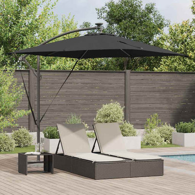 VidaXL Sombrilla tipo banana cantilever negro 249 x 249 x 250 cm