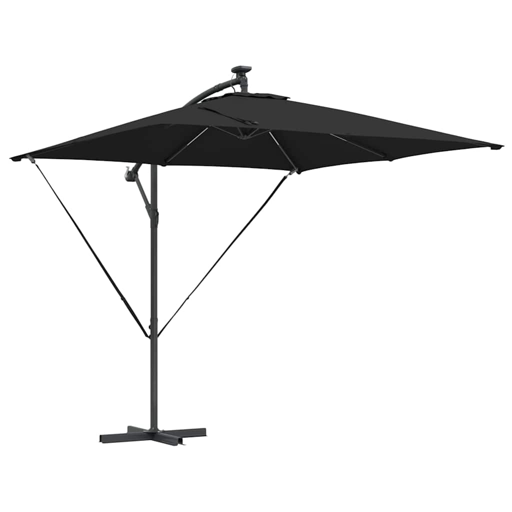 VidaXL Ombrellone a sbalzo banana nero 249 x 249 x 250 cm