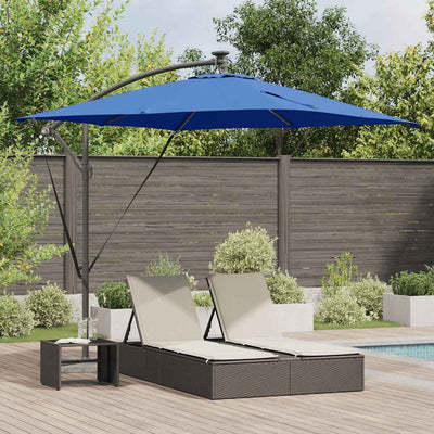 VidaXL Sombrilla cantilever banana azul 249 x 249 x 250 cm