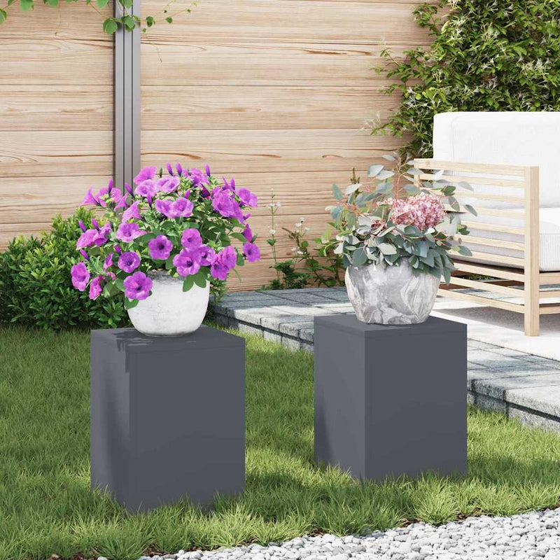 Supporto per piante Vidaxl 2 pezzi antracite 24 x 24 x 35 cm in acciaio
