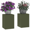 Supporto per piante Vidaxx 2 pezzi verde oliva 24 x 24 x 35 cm in acciaio