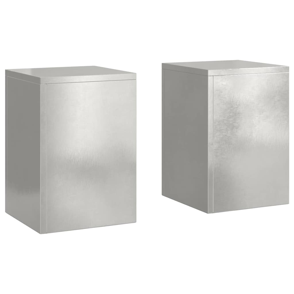 Supporto per piante VidaXL 2 pezzi argento 24 x 24 x 35 cm in acciaio inossidabile