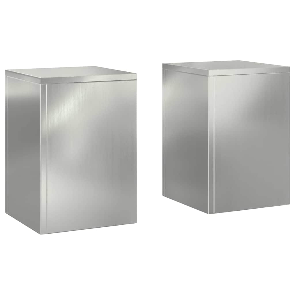 Supporto per piante Vidaxxl 2 pezzi argento 24 x 24 x 35 cm