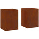 Supporto per piante VidaXL 2 pezzi in acciaio corten arrugginito 24 x 24 x 35 cm