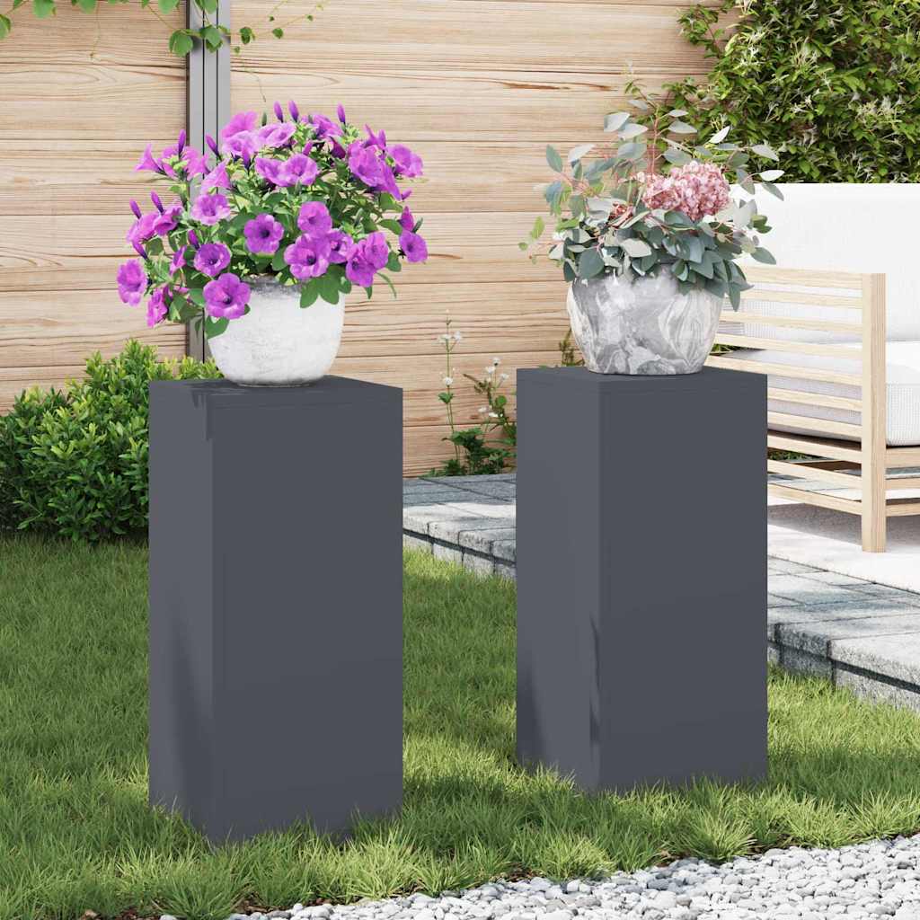 Supporto per piante Vidaxl 2 pezzi antracite 24 x 24 x 55 cm in acciaio