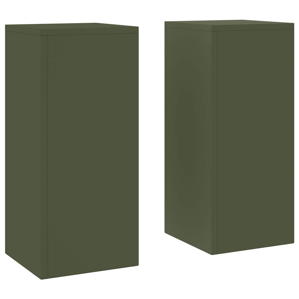Supporto per piante Vidaxx 2 pezzi verde oliva 24 x 24 x 55 cm in acciaio