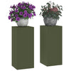 Supporto per piante Vidaxx 2 pezzi verde oliva 24 x 24 x 55 cm in acciaio