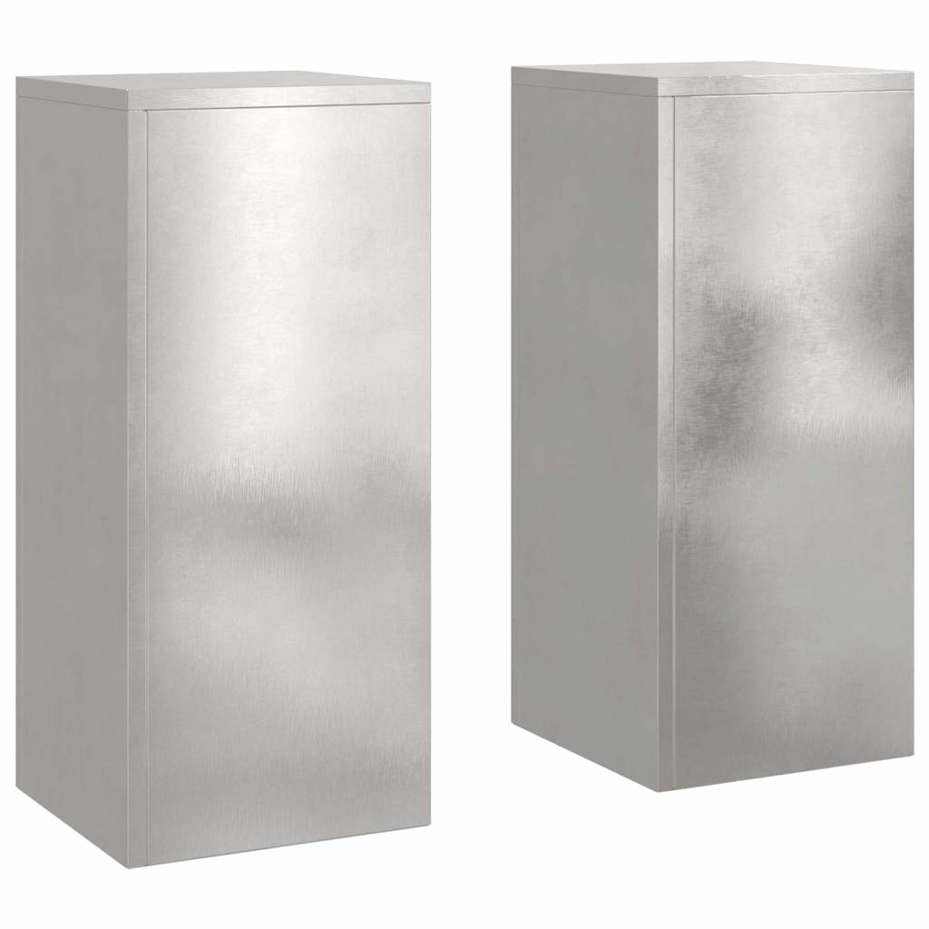 Supporto per piante VidaXL 2 pezzi argento 24 x 24 x 55 cm in acciaio inossidabile