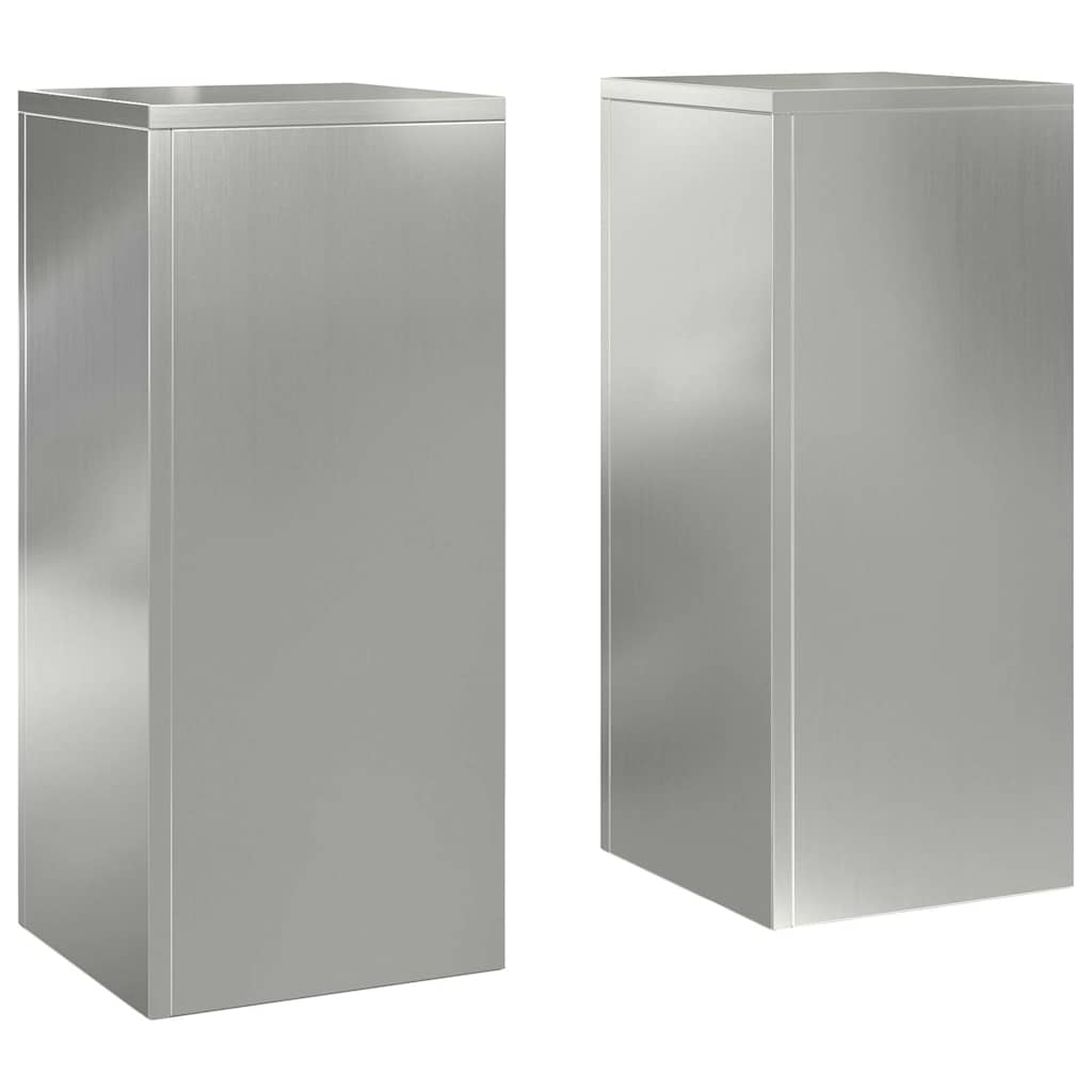 Supporto per piante VidaXL 2 pezzi argento 24 x 24 x 55 cm