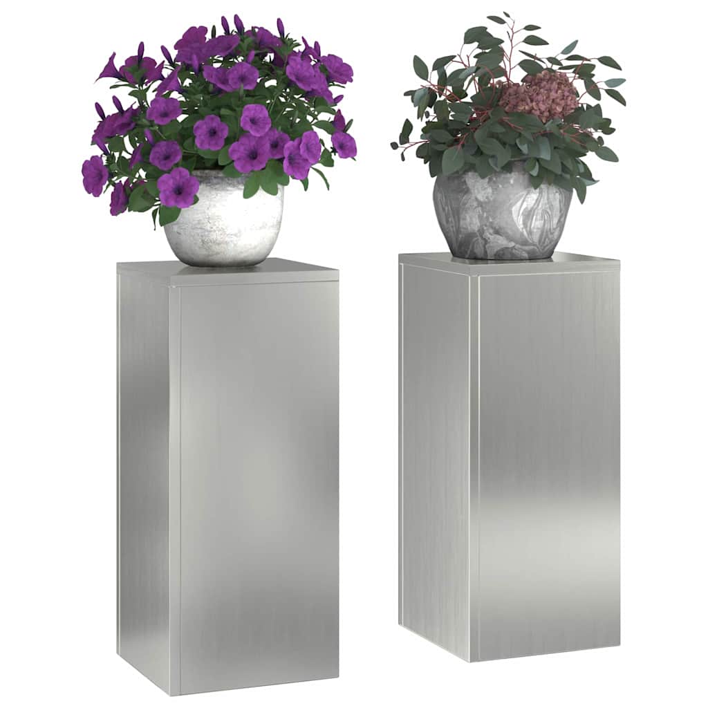 Supporto per piante VidaXL 2 pezzi argento 24 x 24 x 55 cm
