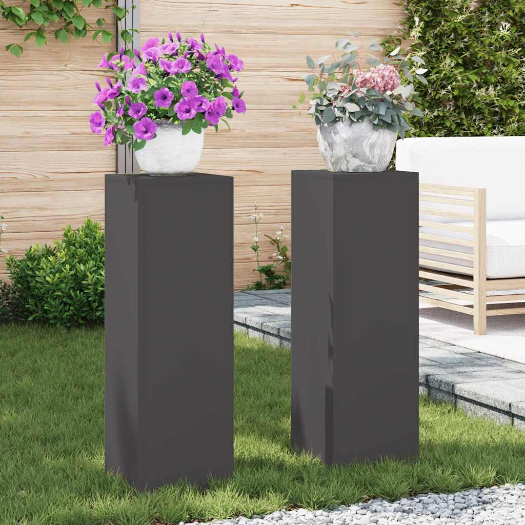 Supporto per piante VidaXL 2 pezzi nero 24 x 24 x 75 cm in acciaio