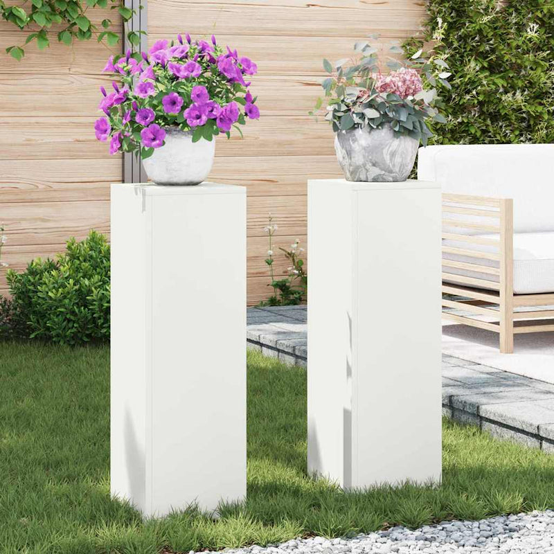 Supporto per piante VidaXL 2 pezzi bianco 24 x 24 x 75 cm in acciaio