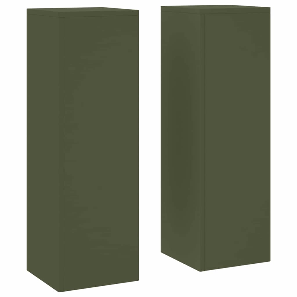 Supporto per piante Vidaxx 2 pezzi verde oliva 24 x 24 x 75 cm in acciaio