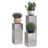 Vidaxl plantenstandaard 3 pcs zilver roestvrij staal