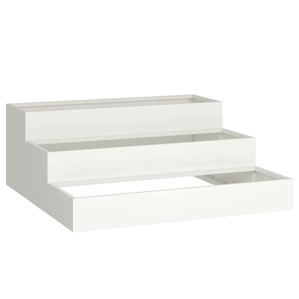 Vidaxl tuin bloempot wit 90 x 90 x 35 cm koudgewalst staal