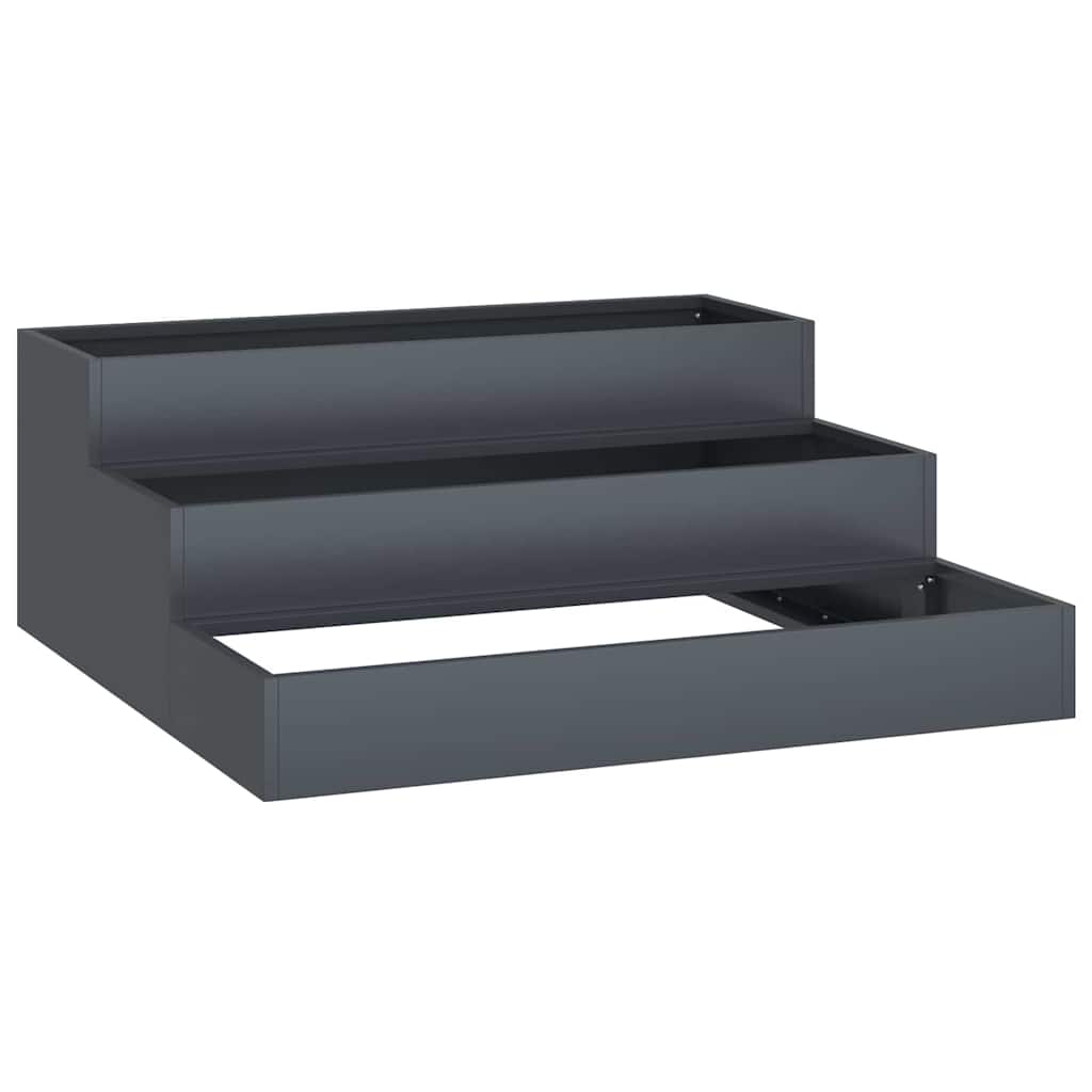 Vaso da fiori da giardino Vidaxl antracite 90 x 90 x 35 cm in acciaio laminato a freddo