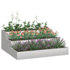 VidaXL macetero de jardín plateado 90 x 90 x 35 cm acero inoxidable