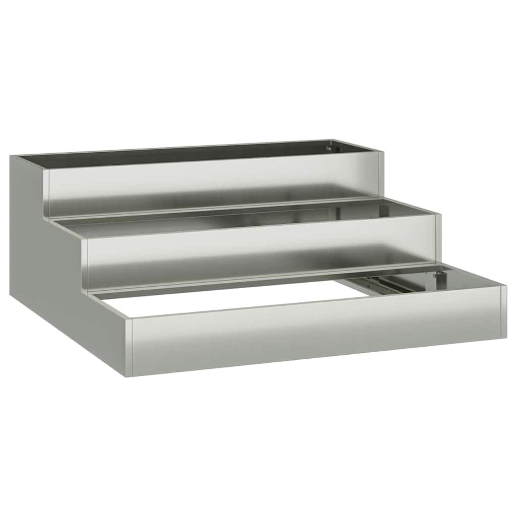 Vidaxl macetero de jardín plata 90 x 90 x 35 cm acero galvanizado