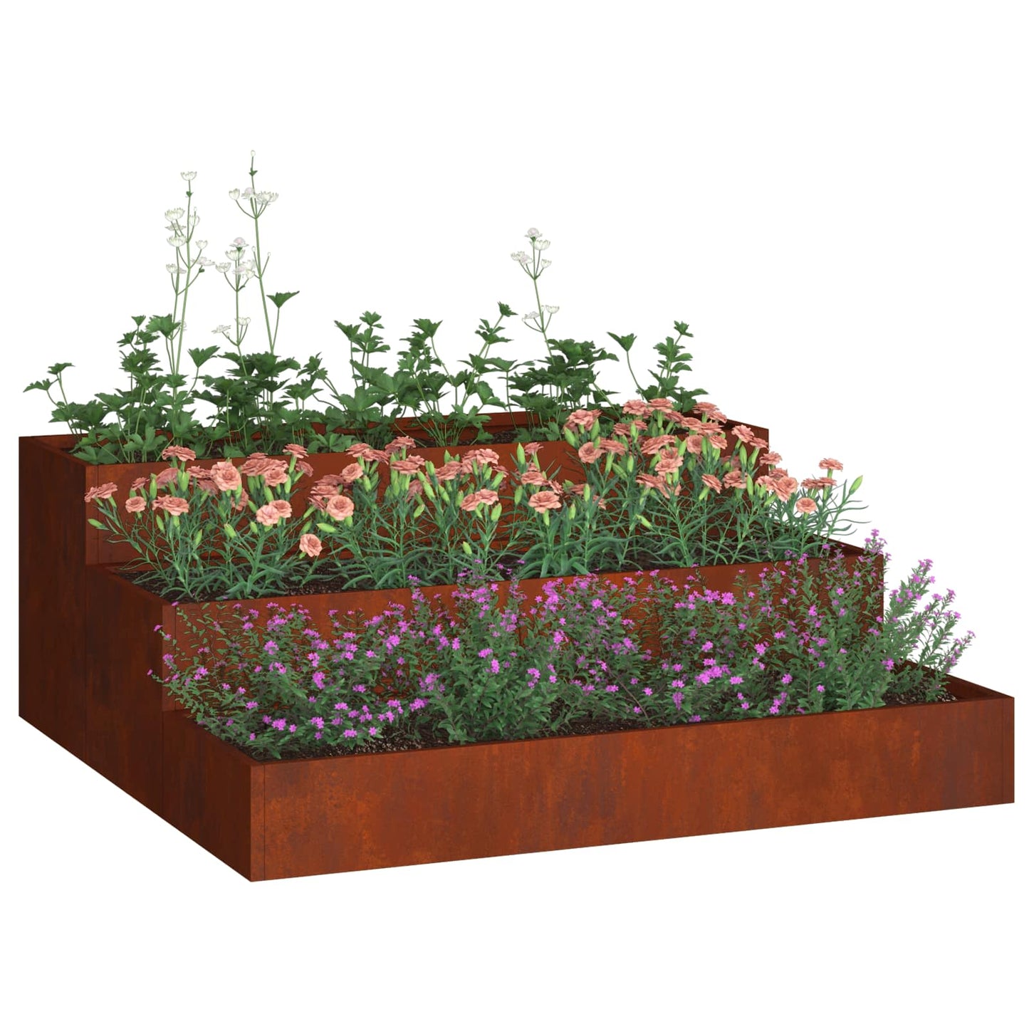 Vidaxl tuin bloempot roestig 90 x 90 x 35 cm cortenstaal