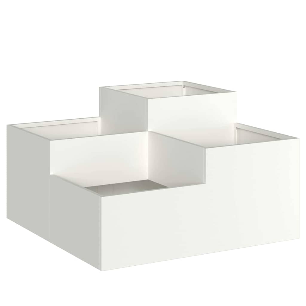 Vidaxl tuin bloempot wit 80 x 80 x 48 cm staal