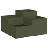 Vidaxxl macetero de jardín verde oliva 80 x 80 x 48 cm acero