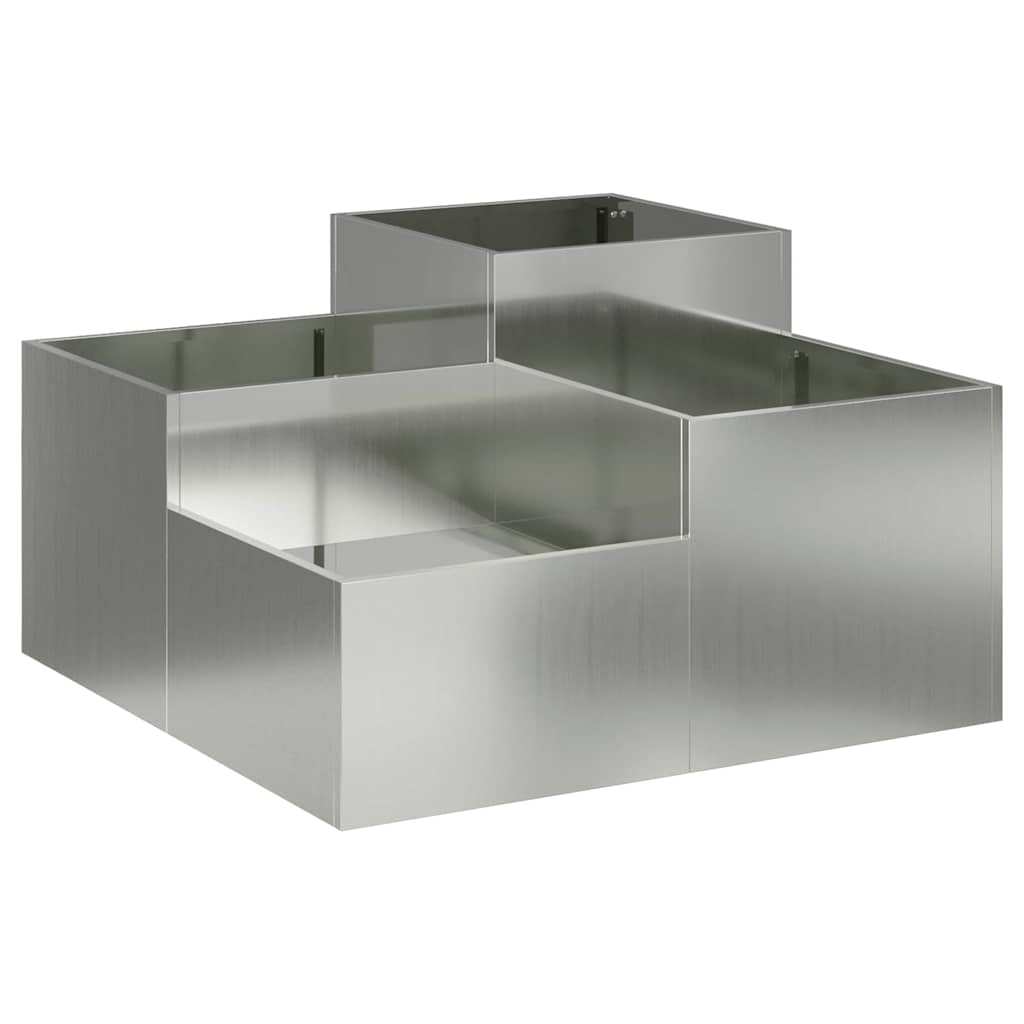 Vidaxl macetero de jardín plateado 80 x 80 x 48 cm acero galvanizado