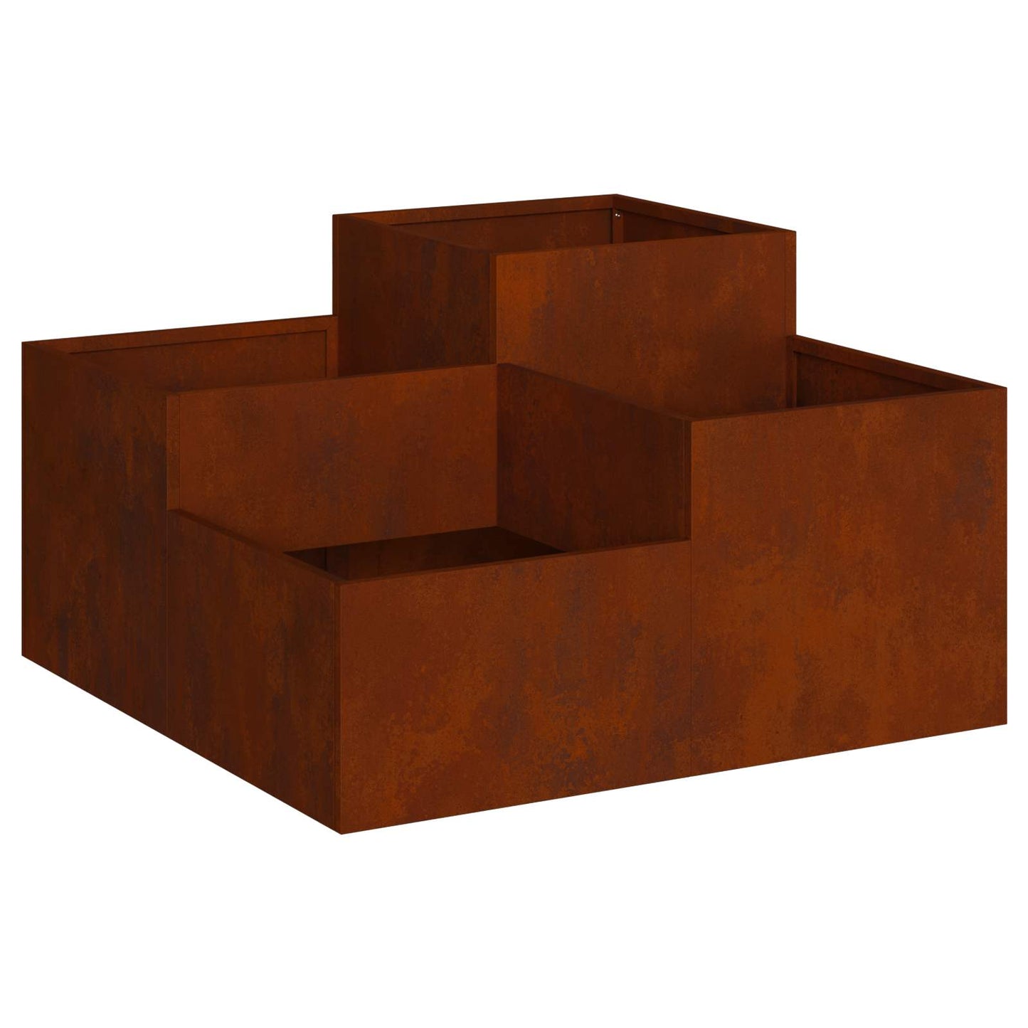 Vaso da fiori da giardino Vidaxl arrugginito 80 x 80 x 48 cm in acciaio corten