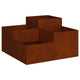 Vaso da fiori da giardino Vidaxl arrugginito 80 x 80 x 48 cm in acciaio corten