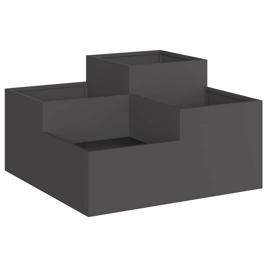 VidaXL macetero de jardín negro 100 x 100 x 48 cm acero
