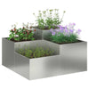 Vaso da fiori da giardino Vidaxl argento 100 x 100 x 48 cm in acciaio zincato