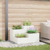 Vidaxl tuin bloempot wit 80 x 80 x 60 cm staal