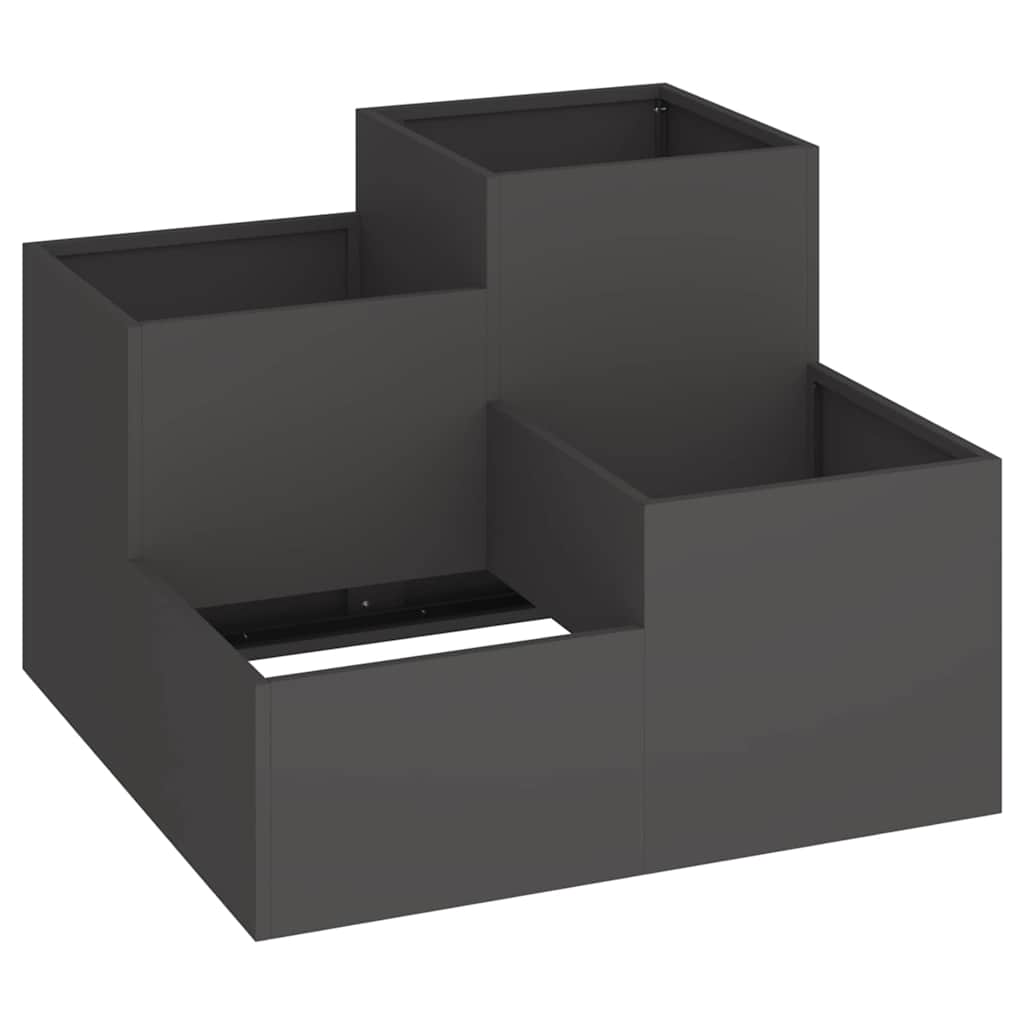 VidaXL macetero de jardín negro 100 x 100 x 60 cm acero