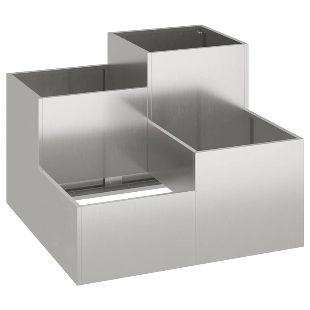 Vidaxx macetero de jardín plateado 100 x 100 x 60 cm acero inoxidable