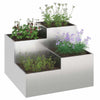 Vidaxl tuin bloempot zilver 100 x 100 x 60 cm roestvrij staal