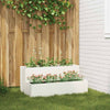 Vaso da fiori da giardino Vidaxl bianco 100 x 60 x 45 cm in acciaio laminato a freddo