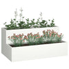 Vaso da fiori da giardino Vidaxl bianco 100 x 60 x 45 cm in acciaio laminato a freddo