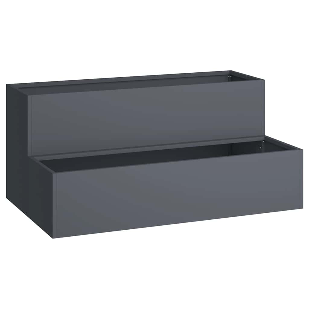 Vaso da fiori da giardino Vidaxl antracite 100 x 60 x 45 cm in acciaio laminato a freddo