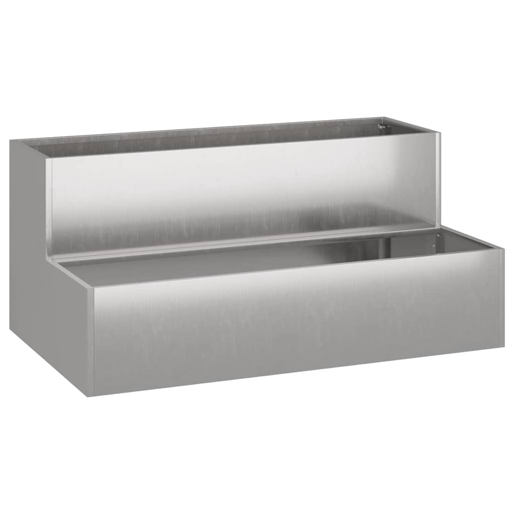 VidaXL macetero de jardín plateado 100 x 60 x 45 cm acero inoxidable