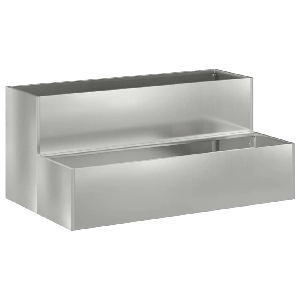 Vaso da fiori da giardino Vidaxl argento 100 x 60 x 45 cm in acciaio zincato