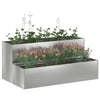 Vidaxl tuin bloempot zilver 100 x 60 x 45 cm gegalvaniseerd staal
