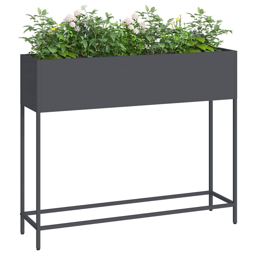 Vidaxl jardinera elevada antracita 100 x 26 x 82 cm acero