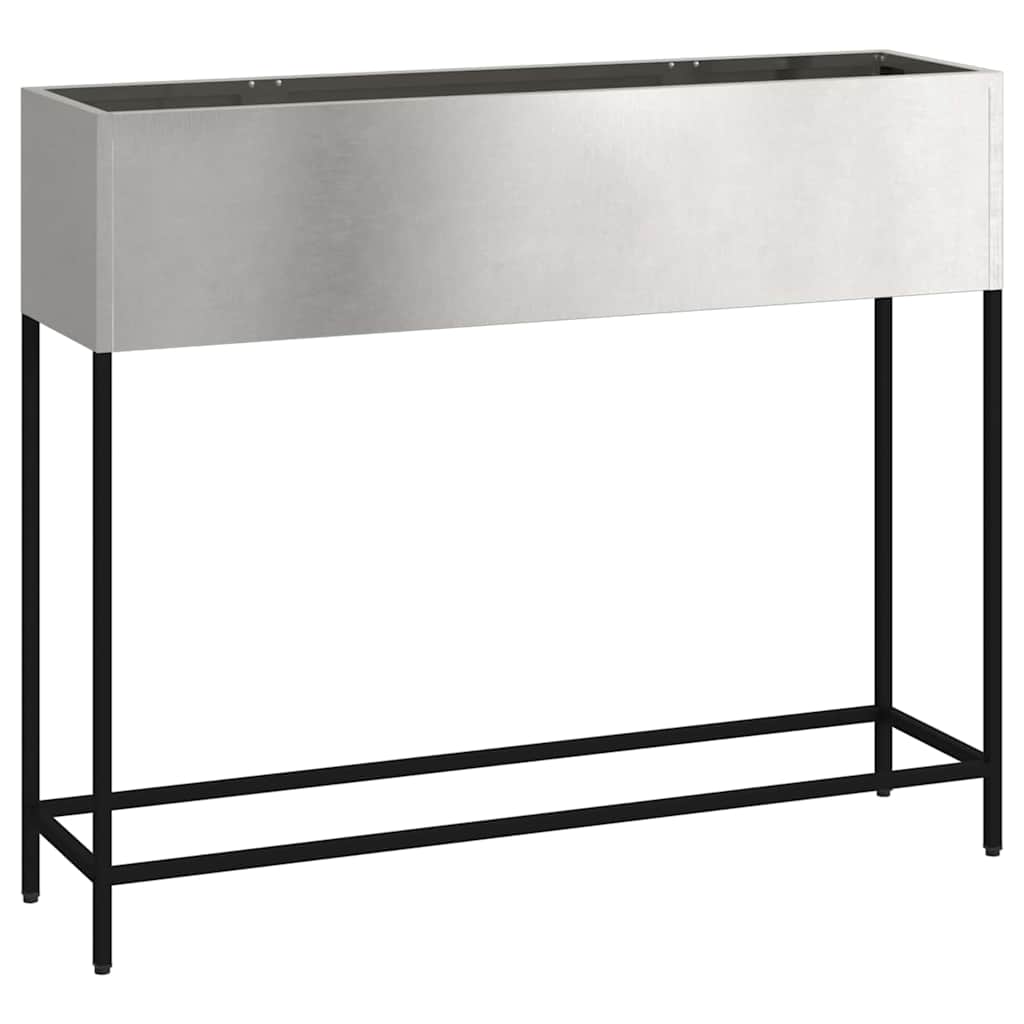 Vidaxl jardinera elevada plata 100 x 26 x 82 cm acero inoxidable