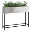 Vidaxl verhoogde tuin plantbak zilver 100 x 26 x 82 cm roestvrij staal