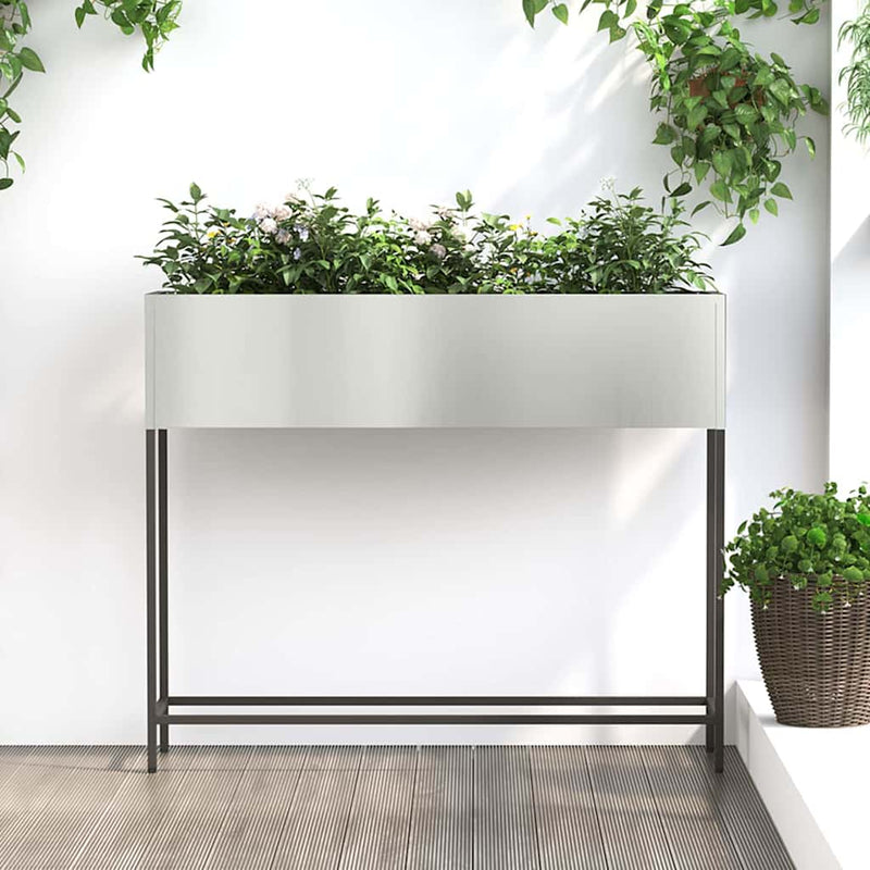 Fioriera da giardino rialzata VidaXL argento 100 x 26 x 82 cm