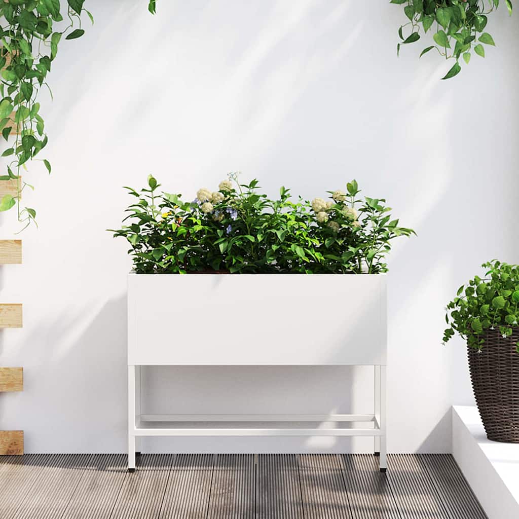 Vidaxx jardinera elevada blanco 60 x 26 x 45 cm acero